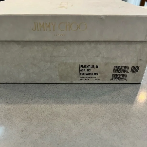 Jimmy Choo Peachy 125 / 38 Rosewood Mix Python Shoe - Picture 11 of 14